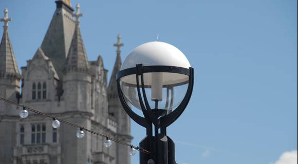 Tower bridge and light