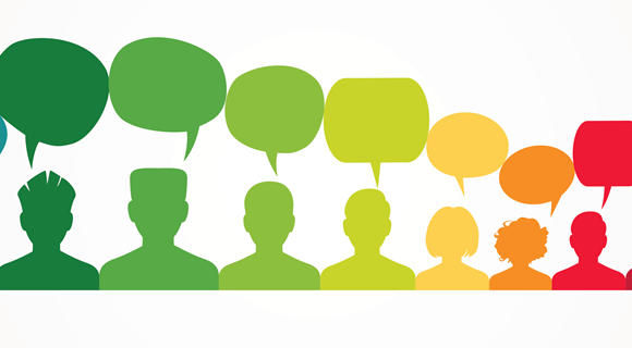 People with speech bubbles
