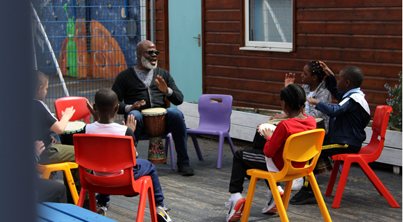Summerhouse Children Drumming