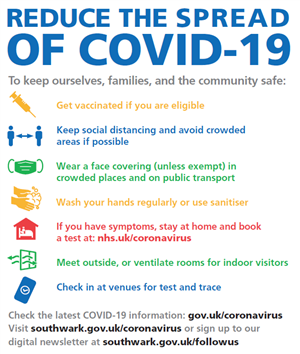 Reduce the spread of COVID-19 | Southwark Schools